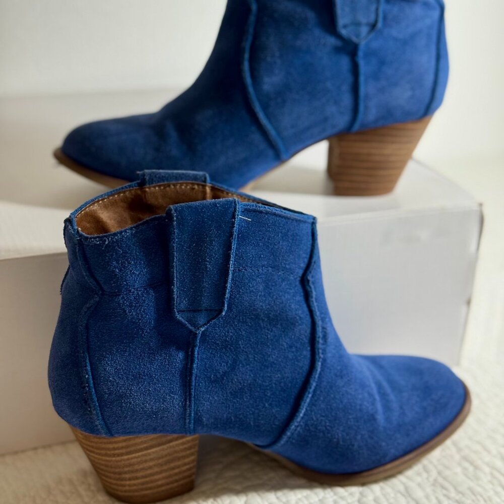 Aldo Women's Blue Suede Ankle Boots – Size 6.5